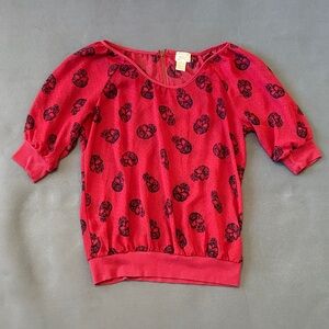 Eyelash Couture Red and Black Blouse